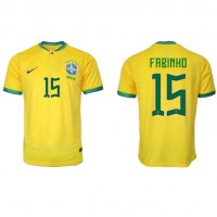 Brasil Fabinho #15 Fotballklær Hjemmedrakt VM 2022 Kortermet